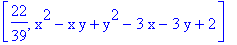 [22/39, x^2-x*y+y^2-3*x-3*y+2]